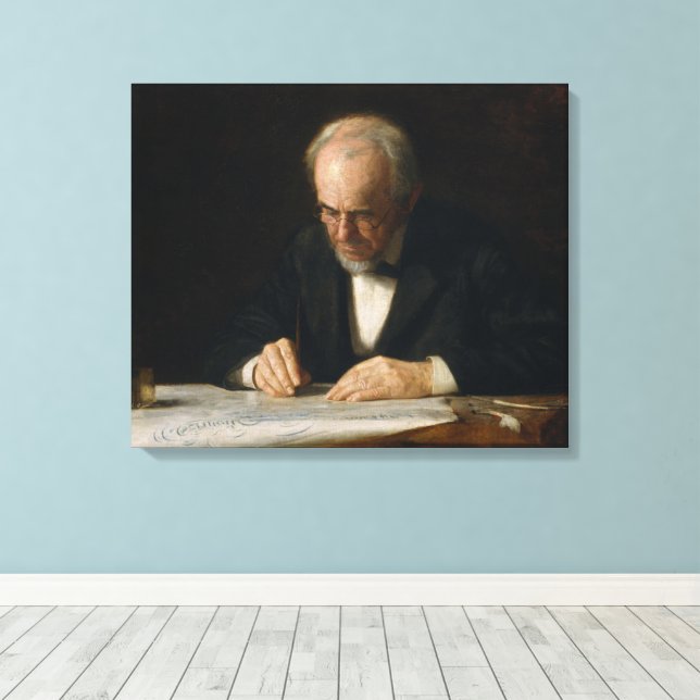 Skrivläraren av Thomas Eakins Canvastryck (Insitu (trägolv))