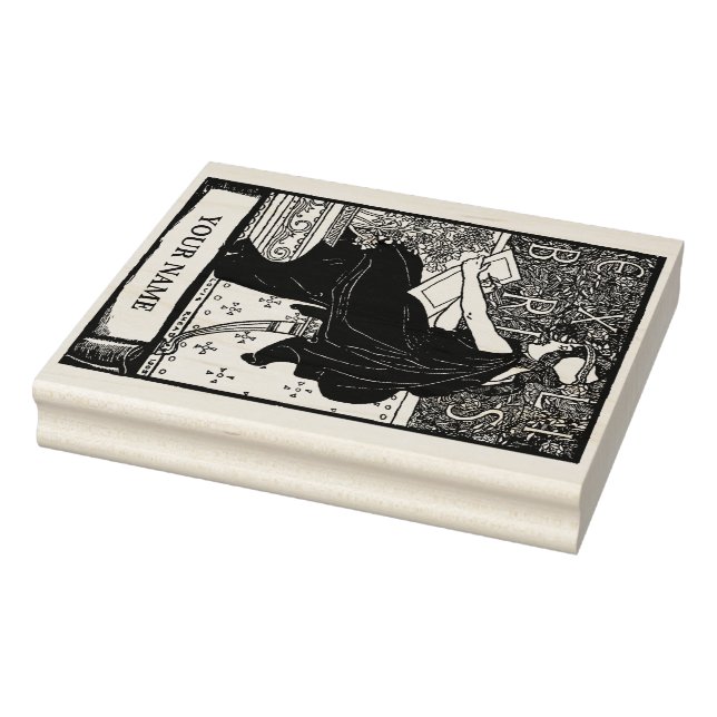 Skrivmall för Libris Girl i Art nouveau Ex Stämpel (Stämpel)