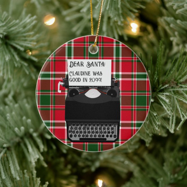 Skrivmaskin Brev till Jultomten jul Julgransprydnad Keramik (Träd)