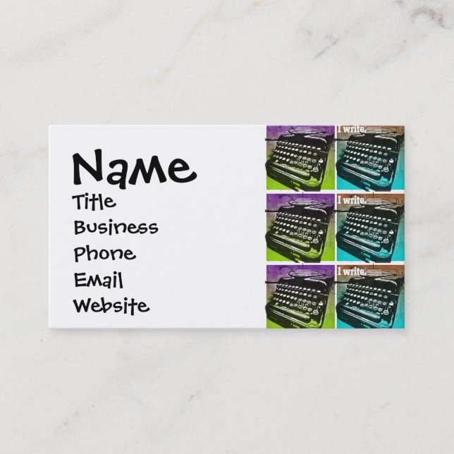 Skrivmaskin-Coola-popup-bilder för skrivprogram oc Visitkort (Framsida)
