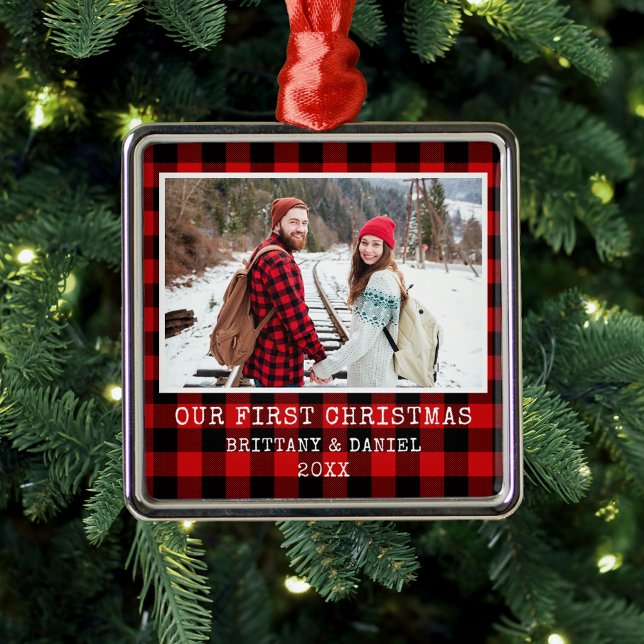 Skrivmaskin Font Play par Första jul Julgransprydnad Metall (Customize to change text size or text style.)