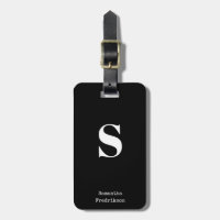 Skrivmaskin för Solid Black White Monogram Namn Sn