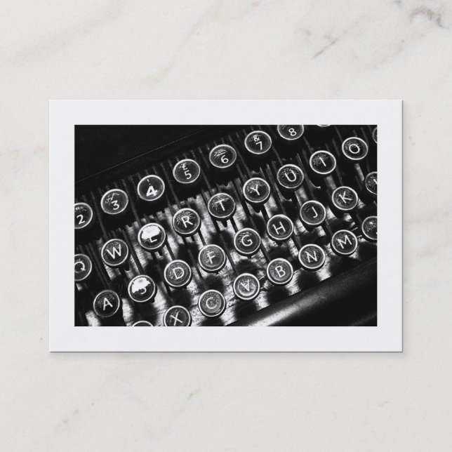Skrivmaskin för vintage (överdragen) visitkort (Framsida)