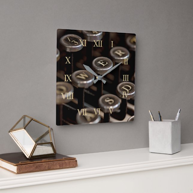 Skrivmaskin Fyrkantig Klocka (Kontor)