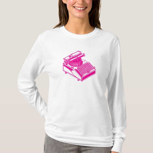 Skrivmaskin - Magenta Writer skrivmaskin Tee (Framsida)