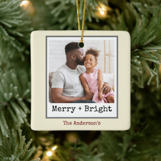 Skrivmaskin Minimalistisk Jul Foto Glad Lysande Julgransprydnad Keramik