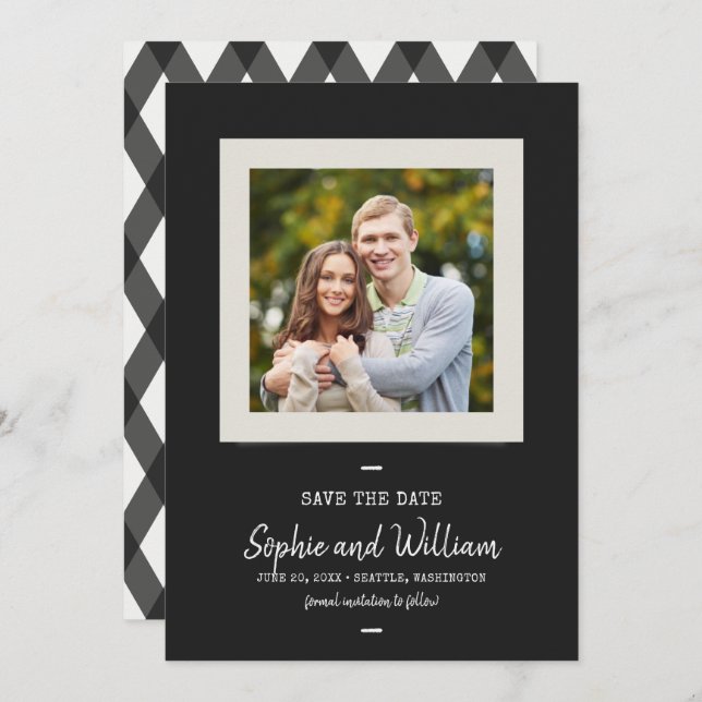 Skrivmaskin- och skriptfoto Spara datum Spara Datumet (Fram/baksida)