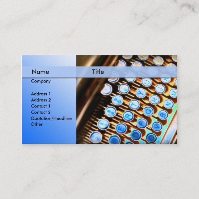 skrivmaskin - redaktörreporter visitkort (Framsida)