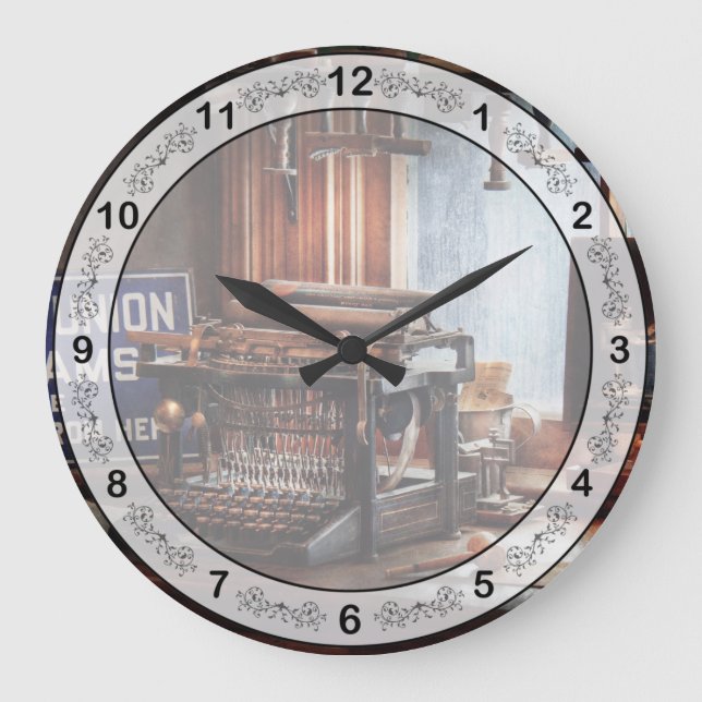 Skrivmaskin - skrivmaskin - Den aspirerande skriva Stor Klocka (Framsida)