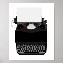Skrivmaskin Teckning Décor Print Poster