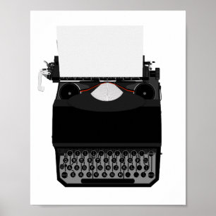Skrivmaskin Teckning Décor Print Poster
