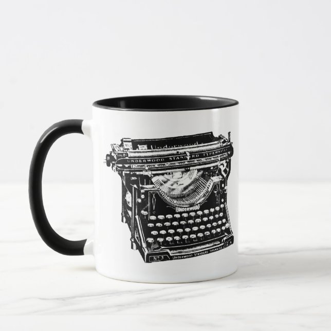 Skrivmaskin under trä mugg (Vänster)