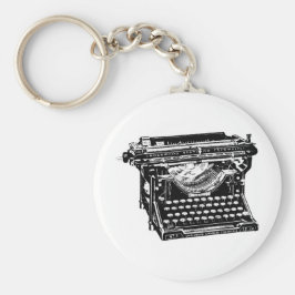 Skrivmaskin under trä nyckelring