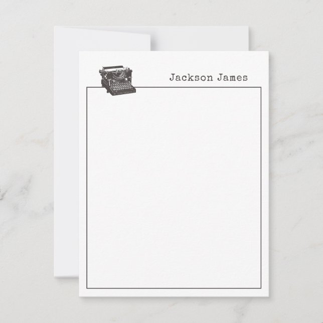 Skrivmaskin Vintage Modern Anpassningsbar Note Car Anteckningskort (Framsida)