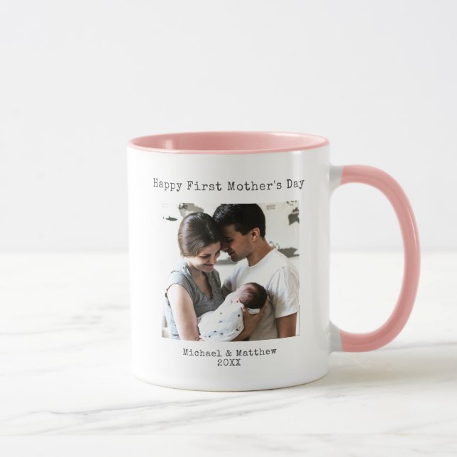 Skrivmaskinekaffe för Lycklig First Mors dag Mugg (Höger)