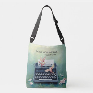 Skrivmaskinen & fågeln "fick denna" Crossbody Axelväska