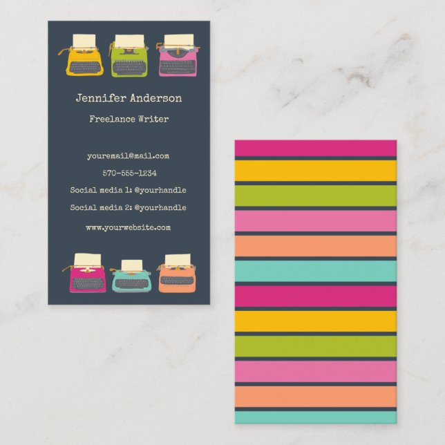 Skrivmaskiner Anpassningsbar Editors Editors Write Visitkort (Fram/baksida)