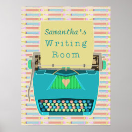Skrivmaskinsförfattare Personlig för skrivrum Poster