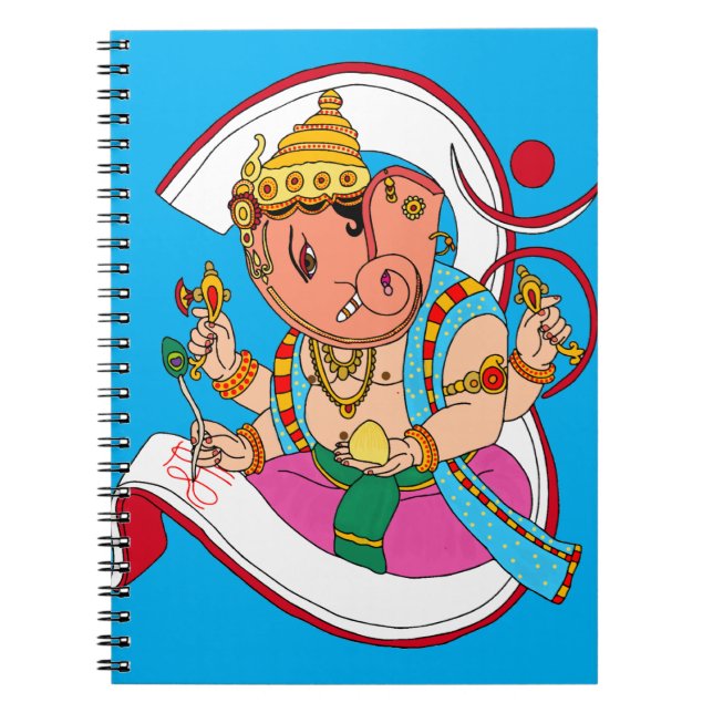Skrivmaterial med Lord Ganesha Anteckningsbok (Framsidan)