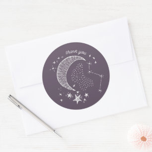 Skrivna i Stars Constellation-etiketten Runt Klistermärke