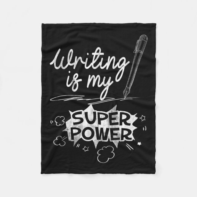 Skrivning är mina superhjälteskribenter och Aus Q Fleecefilt (Framsidan)