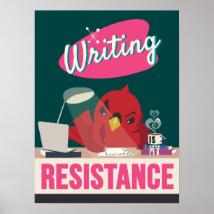 Skrivning är mitt motstånd - Skriv ut i Retro Stil Poster