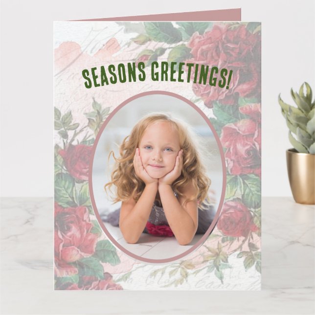 Skrivning av avkomprimerat Röd ros på Papper Kort (Liten växt)