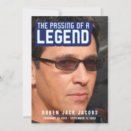 Skrivning av en legendisk begravningsfotoblå minne meddelande