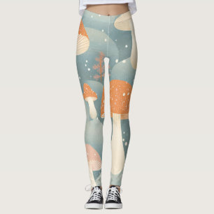 Skrivningar för Winter-svamp i Pastel Färg Leggings