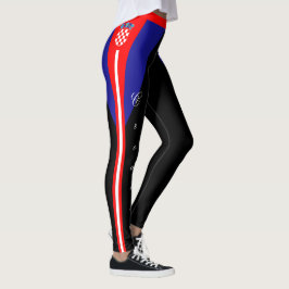 Skrivningar i Black Kroatien mode, kroatiska Flagg Leggings