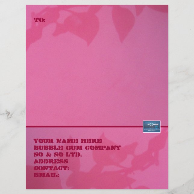 Skrivpapper (Bubble Gum) RFPMDesigns ©️2024 (Framsida)