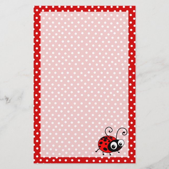 Skrivpapper för Cute ladybug Brevpapper (Framsida)
