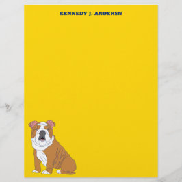 Skrivpapper för Personlig av engelska Bulldog Reklamblad