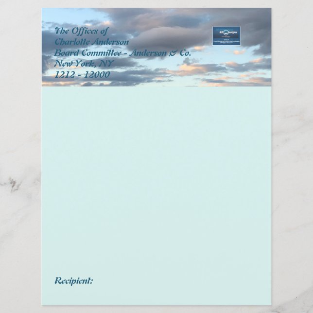 Skrivpapper (Himmelblå) RFPMDesigns 2024 (Framsida)
