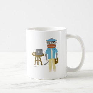 skrivprogram för sock monkey kaffemugg