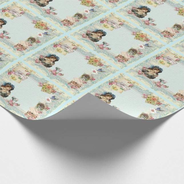 Skrivstil för Victorian Röd ros Fransk Presentpapper (Hörn)