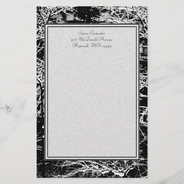 Skrivstil för "Winter Abstrakt" Brevpapper (Framsida)