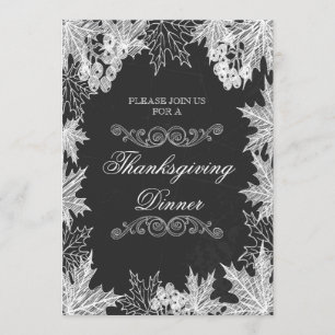 Skrivtavla för Thanksgiving Middag Höstlöv Inbjudningar