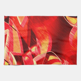 Skrökt rött rosett band som simulerar rörelse kökshandduk