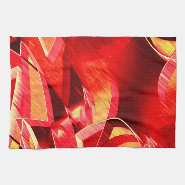 Skrökt rött rosett band som simulerar rörelse kökshandduk (Horisontell)