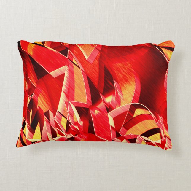 Skrökt rött rosett band som simulerar rörelse prydnadskudde (Baksidan)