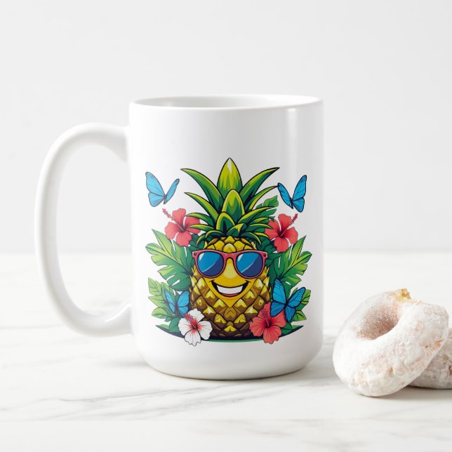 Skrost ananas Butterfly Kaffemugg (Med munk)