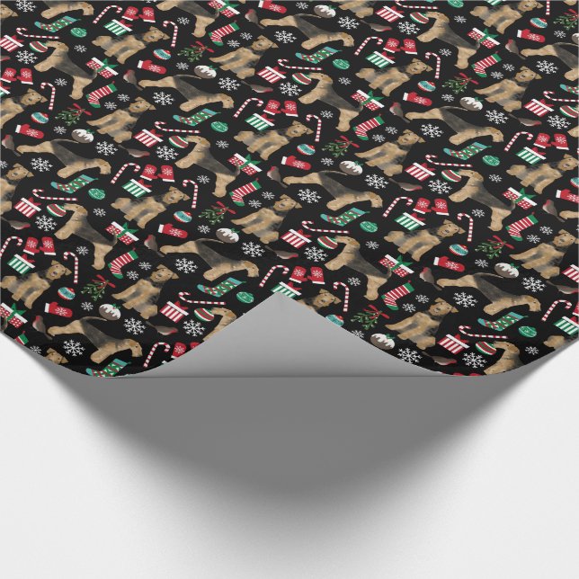 Skrot av Airedale julklapp Presentpapper (Hörn)