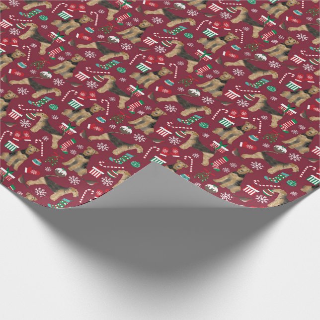 Skrot av Airedale Terrier julklapp Presentpapper (Hörn)