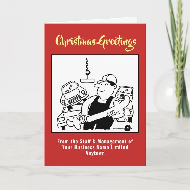 Skrot av julkort för Metall eller skrapyard Helgkort (Framsida)