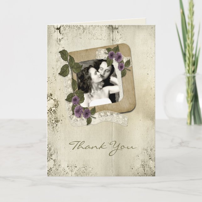 Skrotat fotomall för Stil Tack Kort (Framsida)