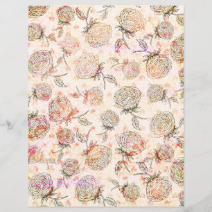 Skrotbok för Shabby vintage blommigt papper