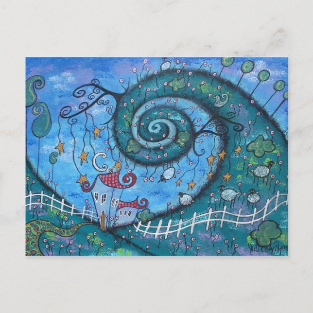 Skrotkort för gravitationspost vykort (Framsida)