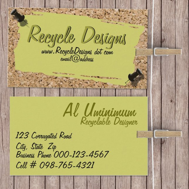 Skrotmall Papper på Kork-fotomall Gräns Visitkort (Skapare uppladdad)