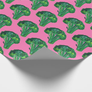 Skrovning av vattenfärg på stora broccoli-rosor presentpapper